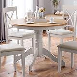 table chene gris conforama Bois d'hévéa massif et placages de chêne huilé