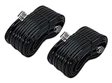 iMBAPrice (2-Pack) 50 Feet RJ11 4C Modular Lone Telephone Extension Phone Cord Cable Line Wire - Black