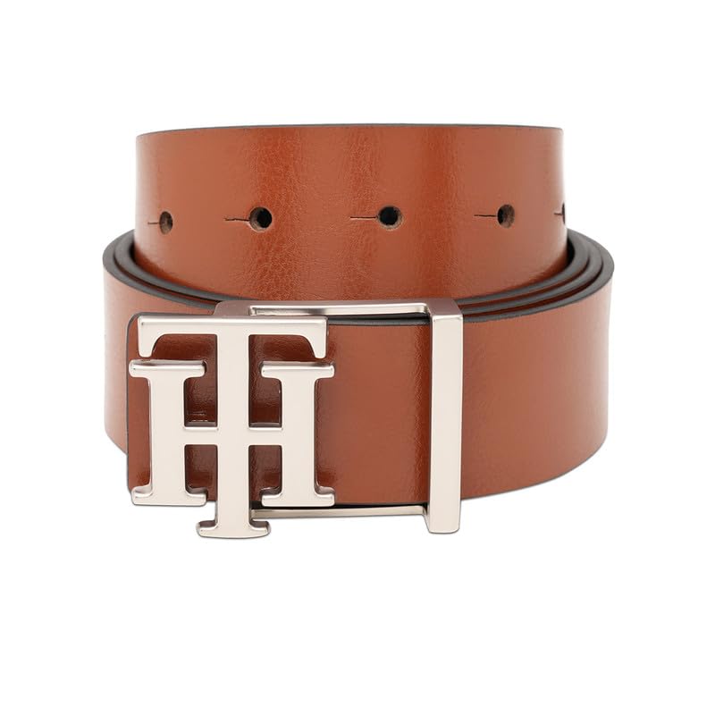 Canoa Men's Leather Reversible Belt | 4Cm Solid Belt With Matte Nickel Th Sherif Buckle | Size - S 80Cm-image-1