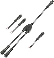 Vista 6 de Conector impermeable de 2 cables, conector LED macho hembra de 16 AWG de 2 pines con cable de extensión IP65, 7.9 in para automóvil, tira de luces