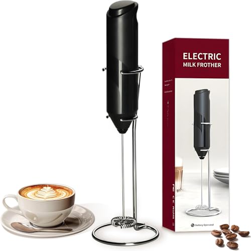 電動ミルク ハンドヘルド 泡立て器 電動小型 ブラケット付き ミニ 超軽量 コーヒー撹拌飲料ミキサー バッテリー式 クリーマーゼット 泡だて器 コーヒー カプチーノ ラテ 抹茶 ホットチョコレート用
