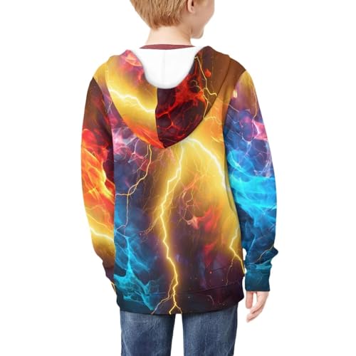 HUIACONG Lightning Fire Zip Up Hoodie for Teen Boys14-16 Full Zipper Sweatshirt for Kids Long Sleeve Shirts Novelty Jacket Hoodies Pullover Sweate Hooded Top2