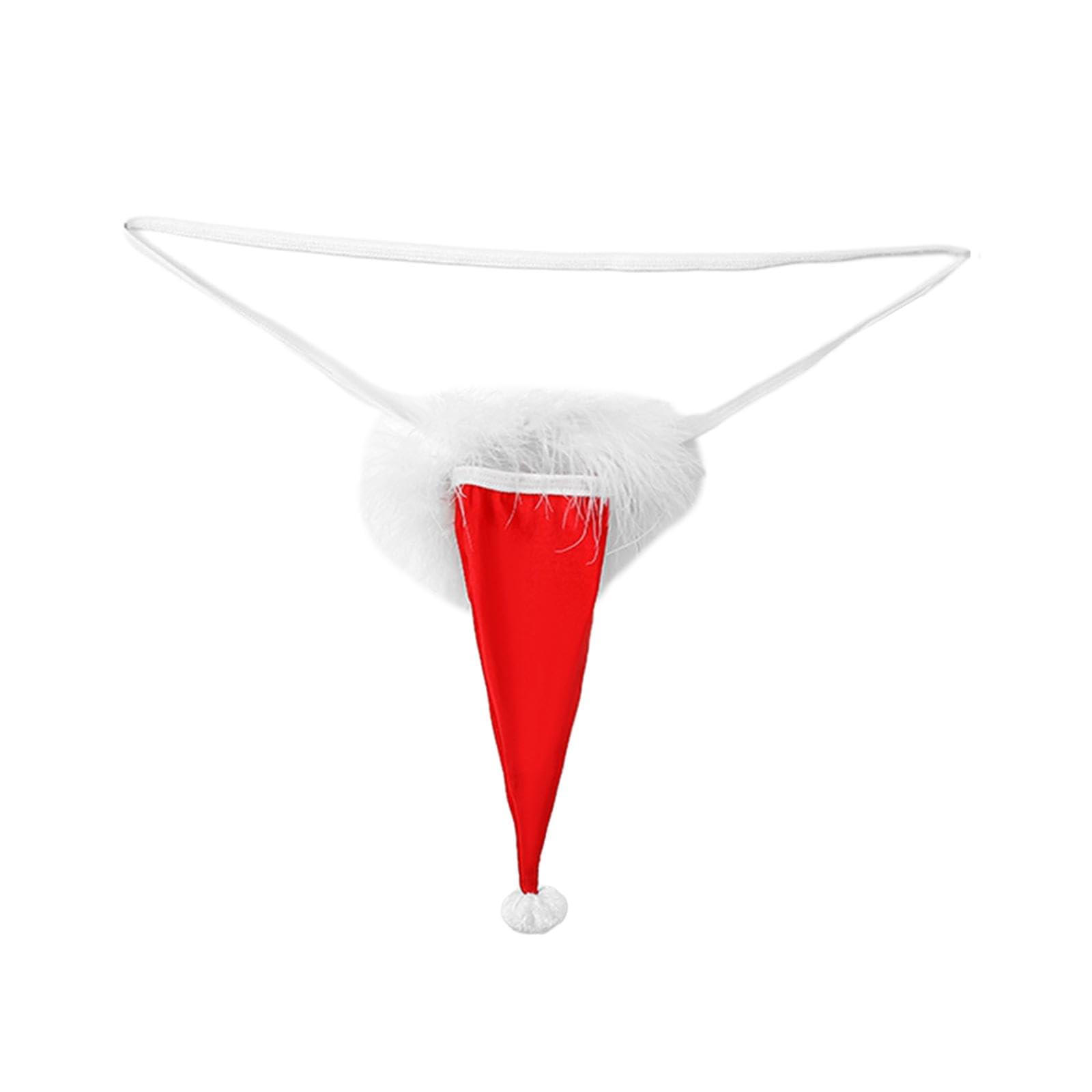 merishopp Men's Christmas Santa Hat G String Thongs Underwear for Honey-Moon Night Xmas-picture-42