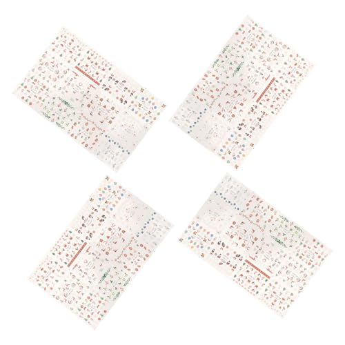 Healvian 48 Hojas Pegatinas navideñas Pegatinas de uñas navideñas Adornos navideños para uñas calcomanía navideña creativa para uñas suministros de uñas de navidad pegatinas de uñas prop