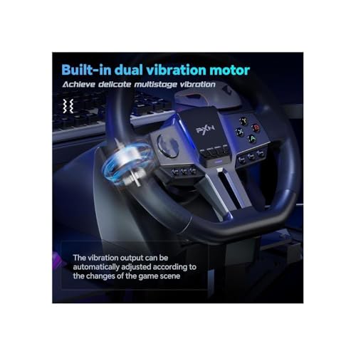 Image of Playtastic PXN V9 Gen2 Racing Wheel with Shifter and Pedals, 270 /900 Degree Vibration Gaming Steering Wheel