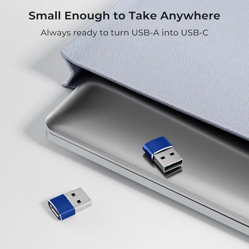 Image of Basesailor USB C Female to USB Male Adapter (Upgraded Version) (2-Pack), Type C to USB A Adapter, Compatible with Laptops, Power Banks, Chargers, and More Devices with Standard USB A Ports (Blue) | 2Pack for Apple Watch Ultra iWatch 7 8 SE,iPhone 15 14 13 12 Plus Pro Max,AirPods,iPad Air 4 5 Mini 6,Samsung Galaxy S21 S22