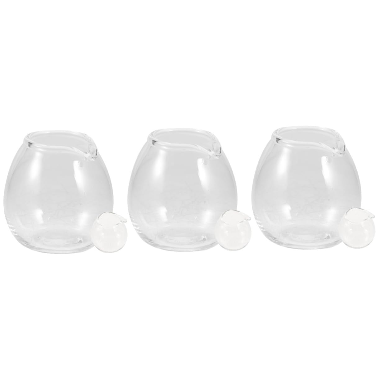 Housoutil Lot De 3 Mini Pichets En Verre Avec Bec Verseur Pour Bar Hôtel Décoratif Pratique 2 Pièces X 3