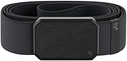 Groove Life Groove Belt Gun Metal/Stone - Men's Stretch Nylon Belt with Magnetic Aluminum Buckle, Lifetime Coverage - Large (37-40")