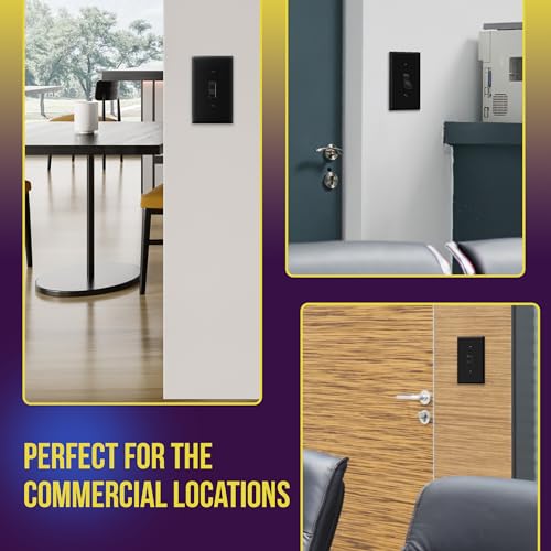 Image of ENERLITES Toggle Light Switch Wall Plate, Gloss Finish, Standard Size 1-Gang 4.50 inch x 2.76 inch, Unbreakable Polycarbonate Thermoplastic, 8811-BK-5PCS, Glossy Black, 5 Pack