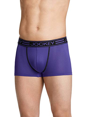 Jockey Men's Underwear Sport Max Mesh Trunk, Deep Purple, L