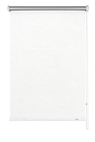Gardinia Seitenzug-Rollo mit Thermo-Rückseite, Decken-, Wand- oder Nischenmontage, Höchste Lichtreflektion, Energiesparend, Alle Montage-Teile inklusive, Streifen weiß, 92 x 180 cm (BxH), 6495092180
