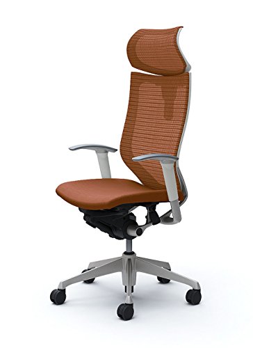 オカムラ オフィスチェア バロン 可動ヘッドレスト 可動肘 座クッション ブラウン CP81DW-FEF8