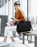 LOVEVOOK Torba na Laptopa Damska 15,6 Cala, Wodoodporna Torba Robocza Duża Szkolna Biznesowa Aktówka Nauczycielska Typu Tote, Torba na Notebooka do Biura, Uniwersytetu, Czarna