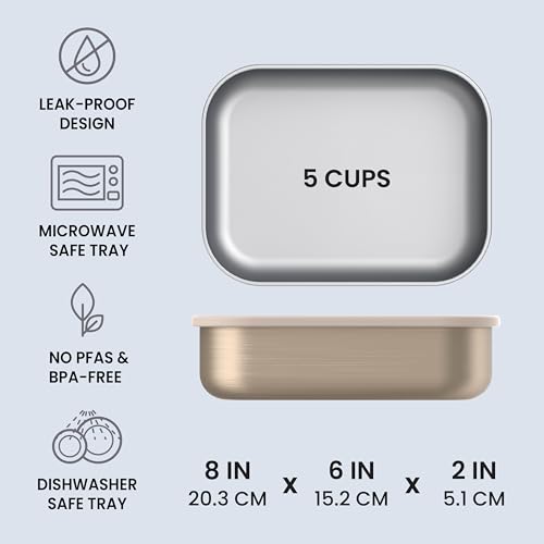 Image of Bentgo MicroSteel Leak-Proof Bento Lunch Box, Microwave & Oven-Safe
