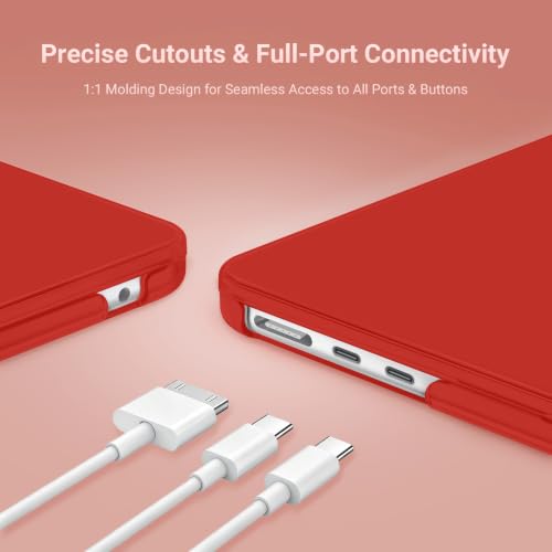 Image of MOSISO Compatible with MacBook Air 13 inch Case 2025 2024 2023 2022 M4 A3240 M3 A3113 M2 A2681, Plastic Hard Shell&Keyboard Cover&Screen Film&Type C for MacBook Air 13.6 inch Case, Red