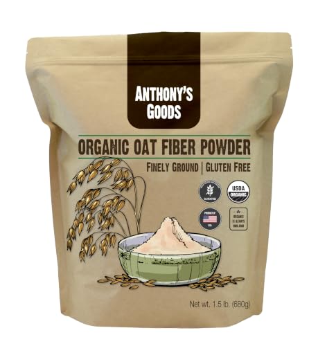Anthony's Organic Oat Fiber, 1.5 lb, Gluten Free, Non GMO, Keto Friendly, Product of the USA