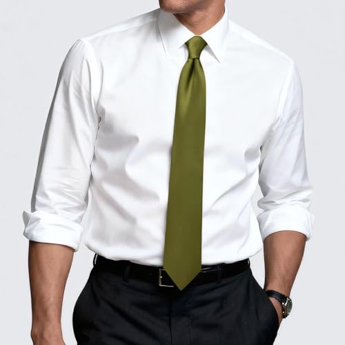 Image of Hi-Tie Men's Extra Long Solid Satin Tie Set 63 Inch /70 Inch Formal Necktie
