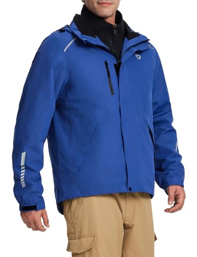 baleaf Rain Jacket for Men Warm Winter Ski Waterproof Insulated Reflective Packable Windbreaker...