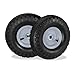 Produktbild Relaxdays 2X Sackkarrenrad 4.1/3.5-4, luftbereifte Ersatzräder, 16 mm Achse, 136 kg, Stahlfelge, 260x85 mm, schwarz-grau