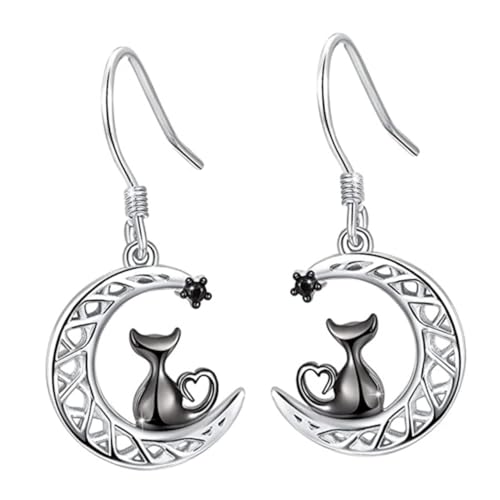 Boucles d'oreilles pendantes légères et confortables chat