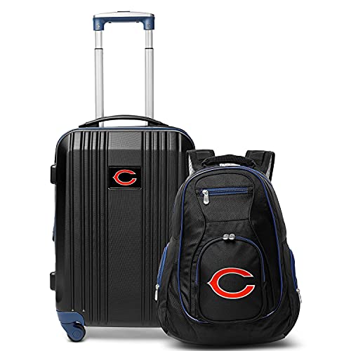 Denco Chicago Bears 2-Piece Luggage Set, Includes 21-inch Two-Tone Hardcase Spinner and 19