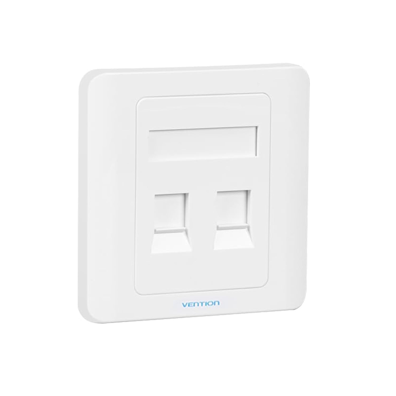 VENTION Network Wall Socket RJ45 LAN Faceplate Ethernet Wall Plate for CAT6/CAT5E/CAT5 Network Cable 2 Ports keystone Jack Flame Retardance - IFBW0