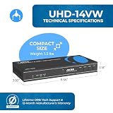 OREI 4K 2x2 HDMI lub USB-C Video Wall Controller Display Upto 4K 60 Hz 2x1, 1x2, 1x3, 1x4 Support 180 Degree Rotate RS-232 Audio Extraction (UHD-14VW)