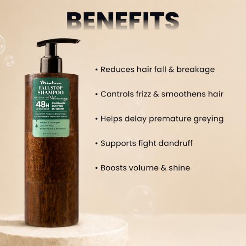 Image of Mintree Organic Anti-Hair Fall Shampoo with Ceramides&Rosemary Oil for Dry&Frizzy Hair |Boosts Hair Growth|Prevents Premature Greying& Dandruff|Sulphate Free&Vegan|Shampoo for Men&Women,200 grams