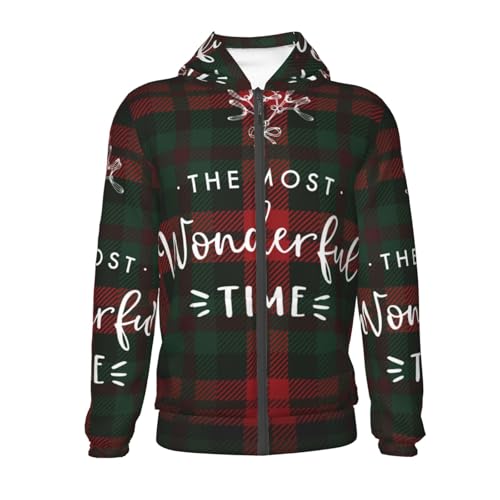 Wonderful Time Christmas Kid Hoodies Boys Zip Up Sweatshirts Girls Pullover with Pocket2