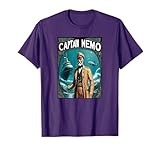 Captain Nemo & The Nautilus Submarine Illustration T-Shirt