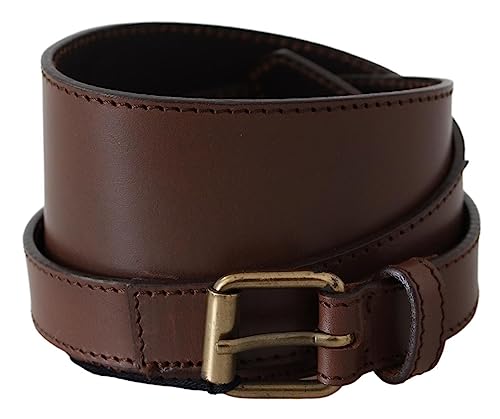 Boucle rustique en métal doré foncé sur ceinture large marron PLEIN SUD