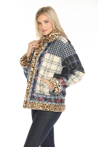 Johnny Was Womens Becks Plaid Reversible Jacket, Xl, Brown2