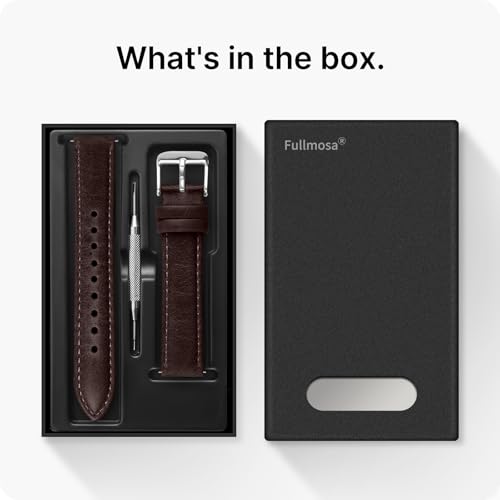 Image of Fullmosa Watch Band, Quick Release Leather Watch Strap Compatible with Samsung Galaxy Garmin for Men Women, Replacement Bands Width 12mm 14mm 16mm 18mm 19mm 20mm 21mm 22mm 24mm