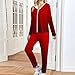 Women's 2 Piece Lounge Set Zip Up Sweatsuit Gradient Tracksuits Workout Outfits Fashion Airport Wear Matching Sets Wine