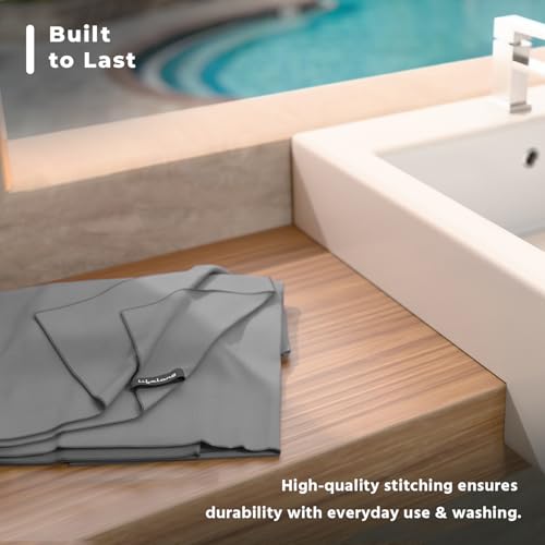 Image of Lifelong Microfiber Towel Gym for Men | Suede Quick Dry Towel for Gym, Swim & Sports | Lightweight, Absorbent Microfiber Towel | Sweat Towel for Workout & Running | Pack of 1 | 160 * 80cm (Grey)