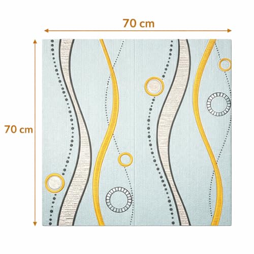Image of Barebeauty 3D Wall Panel Wallpaper, Self Adhesive PE Foam Brick Sticker, Waterproof Wall Covering for Home Decor, 70 x 70 cm (Pack of 6, 31.62 Sq. Ft. Approx)