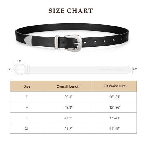 Women Leather Belt Fashion Waist belt Ladies Western Belt with Silver Buckle for Jeans Pants Dress4