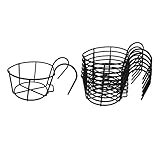 en pot, sur. Duiaynke Lot de 7 supports de pots de fleurs en pot à suspendre - Pour jardin, jardin, clôture, garde-corps en métal