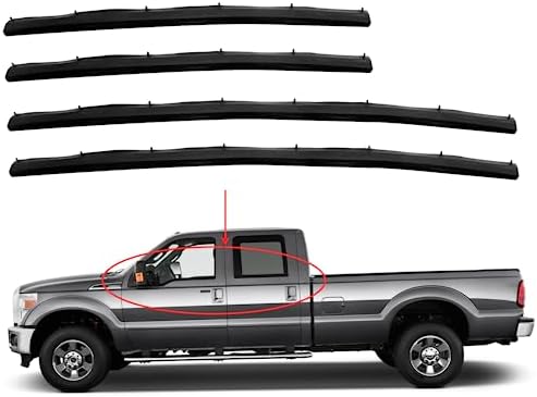 1996 Ford F250 Accessories Door Window Felt Trim WEILEITE Front Door Window Weather Stripping Kit For Ford F150 F250 F350 Bronco 1987-1997 Ford Window Weather Stripping Molding Trim - Foto 2