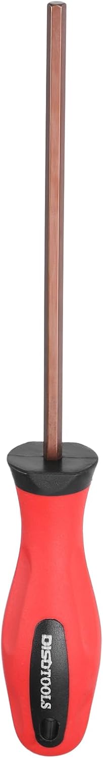 HARFINGTON 4mm Metric Hex Screwdriver 7.48" Magnetic Screwdrivers 4.33" Heat-Treated S2 Alloy Steel with Ergonomic Handle for DIY Repairing, Red Brown