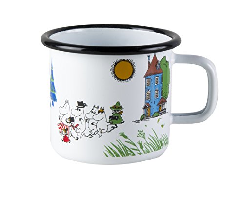 Mumin Tasse Mumintal, Weiß, Emaille, 370ml, Mumins Geschirr, Geschenk Cover