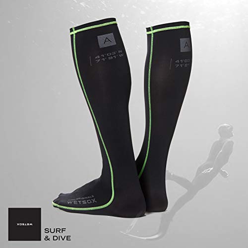 WETSOX Frictionless Wetsuit Boot Socks Slip Easily in/Out of Gear (Green, Large)