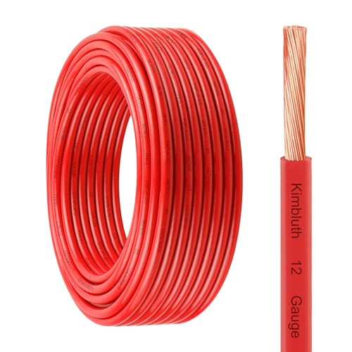 THHN Wire 12 Gauge 100 FT Stranded Copper Wire, Red