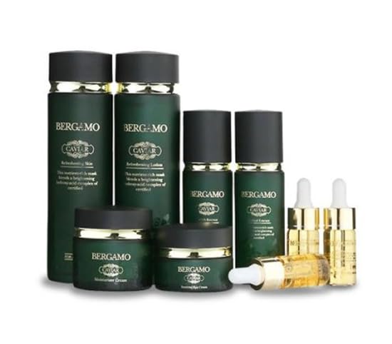 BERGAMO Caviar Premium Skincare Gift Set, 9 Piece Korean Beauty Collection/Korea Made
