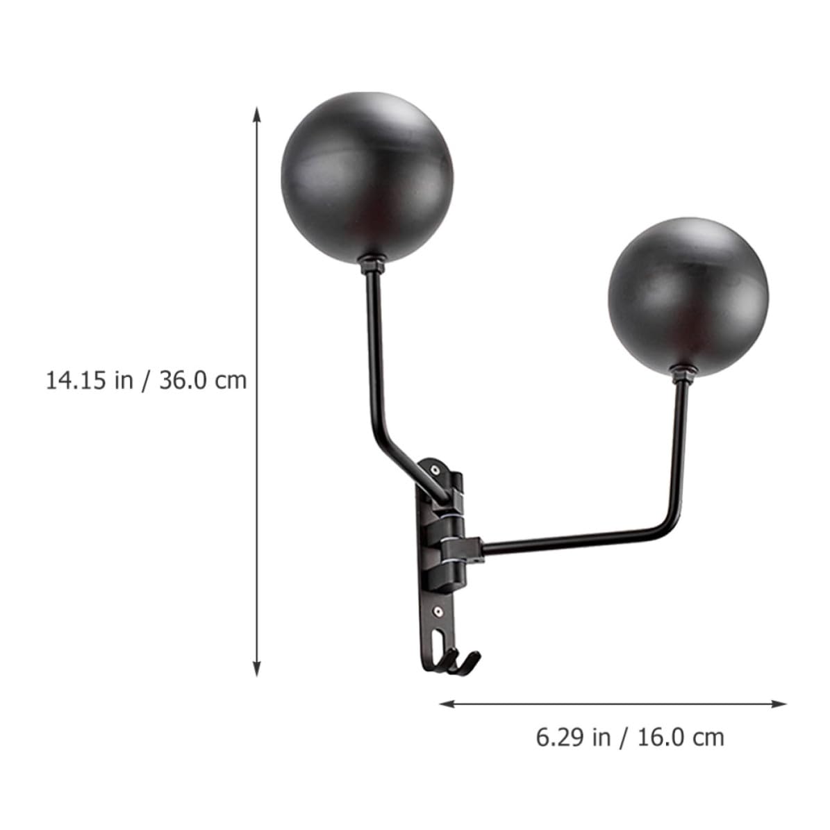 Mipcase Soporte Giratorio para Protector y Sombreros de Pared Doble, Negro