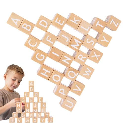 Générique Cubes à Lettres - Éducatif Et Interactif | Cubes Alphabet en Bois pour Bébés,pour Salle De Classe Maison Famille Éducation Jeu Développement...
