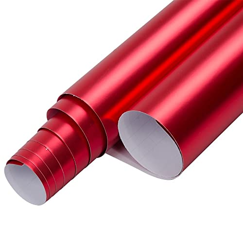 Image of CVANU Air Release Red Matte Chrome Metallic Car Vinyl Vehicle Wrap CV-28 24''x25''inch