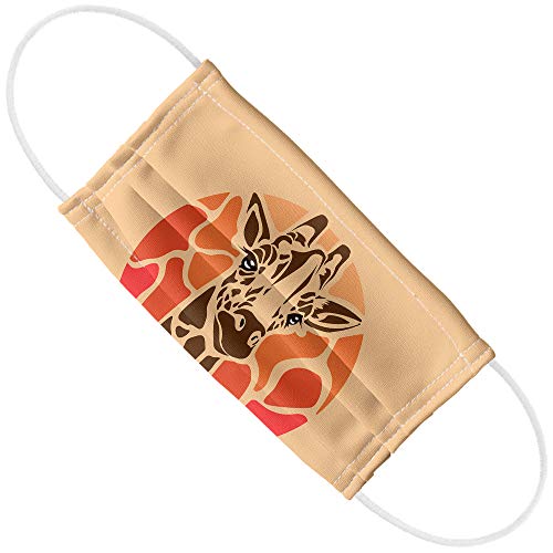 Popfunk Giraffe Orange Circle 1-Ply Reusable Face Mask Covering with Adjustable Nose Wire, Unisex