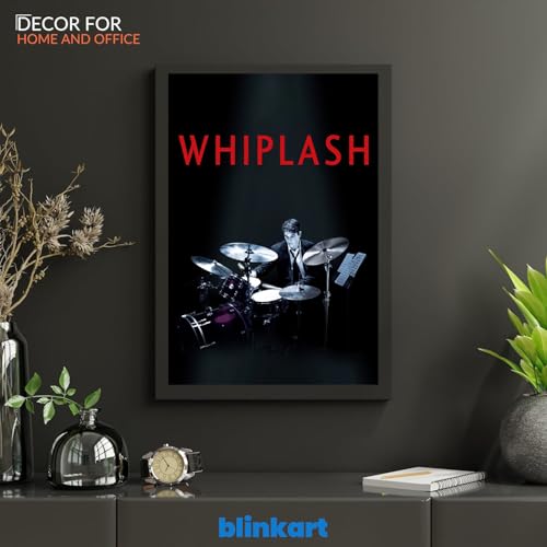 Image of BLINKART Whiplash (2014) Movie Poster Frame 8x12 Inch | Premium 300 GSM Paper Wall Print | Vintage Film Artwork for Home, Bedroom, Living Room, Office | Framed Photo Decor