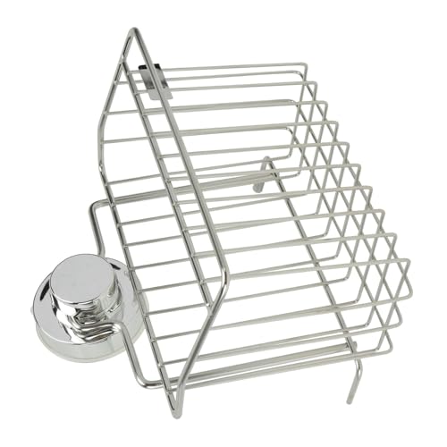 Beaupretty ステンレス製吸盤ソープホルダー スポンジ収納棚 キッチンシンク用防錆 洗剤置き場 多機能水切りラック 簡単設置可能